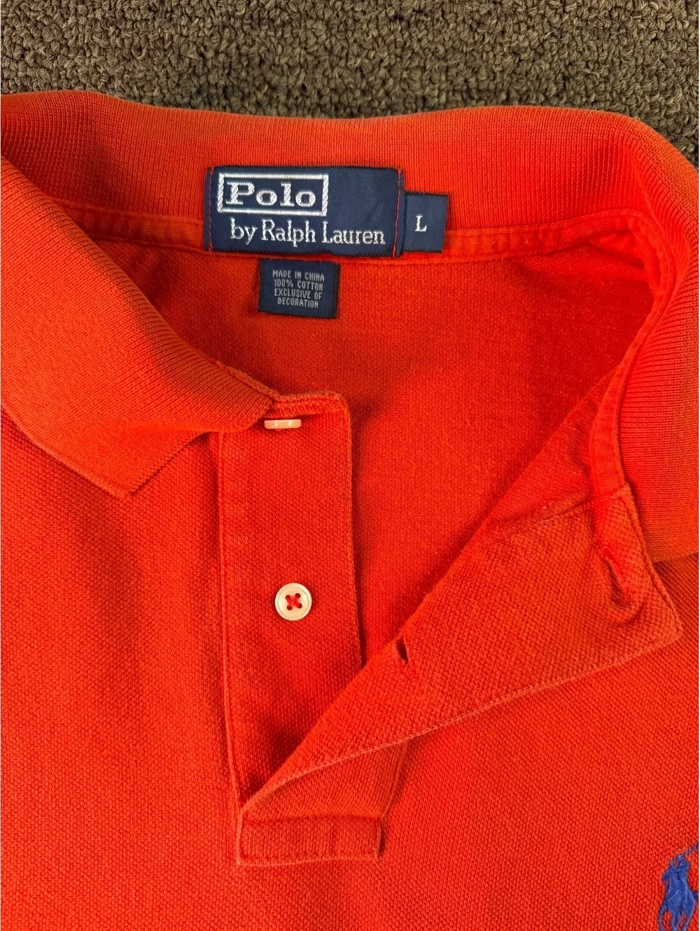Polo Ralph Lauren Men’s L Red Polo Shirt Blue Pony